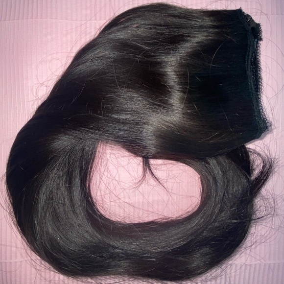 Black #1b Clip In Hair Extensions 7 pieces - Picture 1 of 3